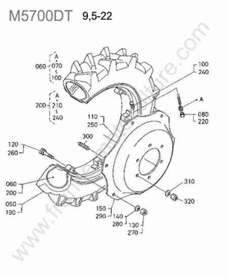 KUBOTA - M5700 : Roue avant 9.5-22