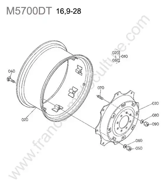 Jante-disque 16.9-28 KUBOTA M5700