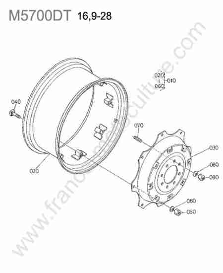 KUBOTA - M5700 : Jante-disque 16.9-28