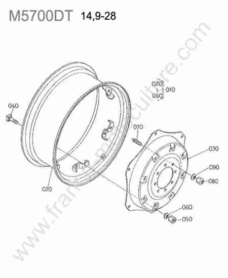 KUBOTA - M5700 : Jante-disque 14.9-28