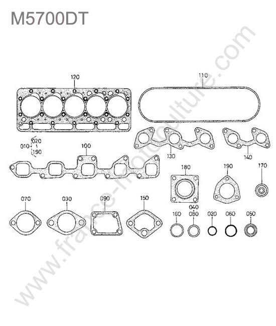 Kit joints moteur superieur KUBOTA M5700