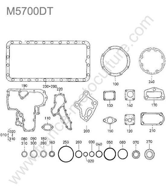 Kit joints moteur inferieur KUBOTA M5700