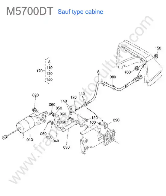 Solenoide arret moteur KUBOTA M5700