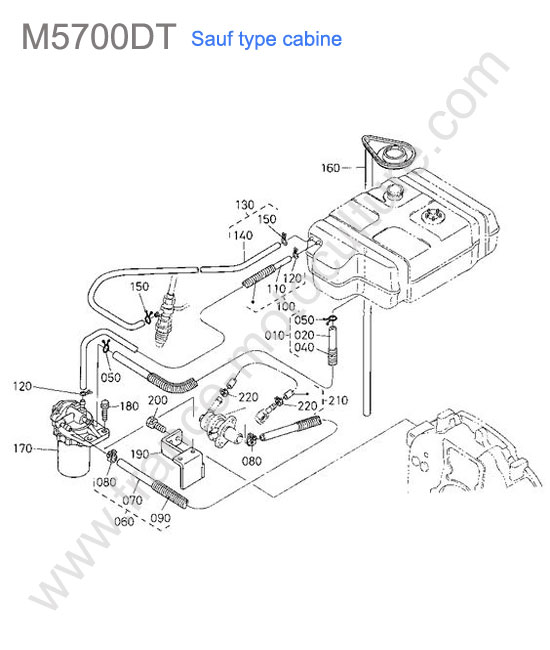 Circuit carburant KUBOTA M5700