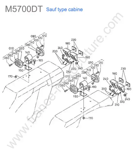 Feux arriere KUBOTA M5700