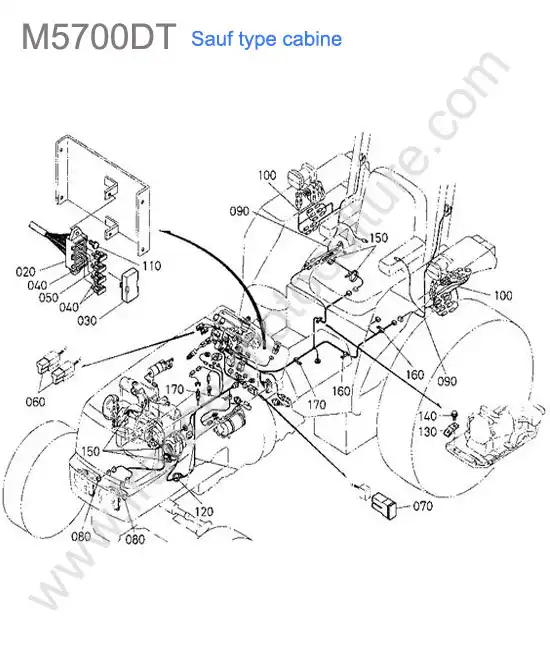 Faisceau electrique KUBOTA M5700