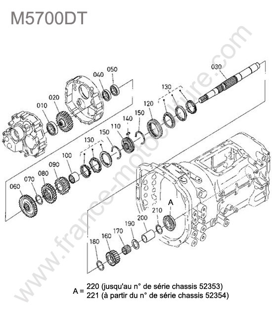Arbre entree KUBOTA M5700