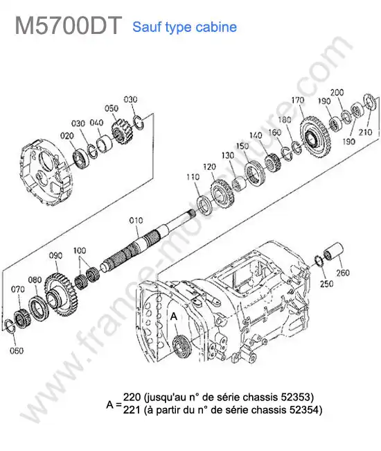 Troisieme arbre KUBOTA M5700