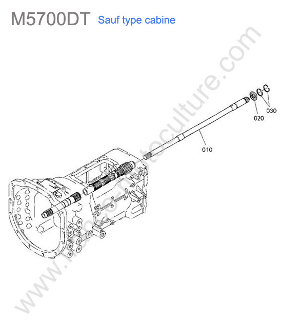 Transmission prise force KUBOTA M5700