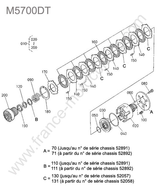 Disques embrayage prise force KUBOTA M5700