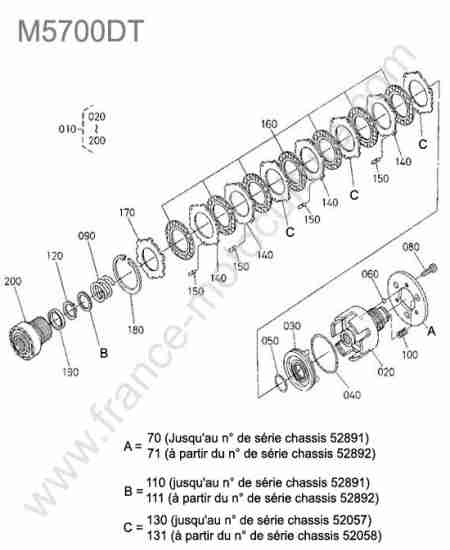 KUBOTA - M5700 : Disques embrayage prise force