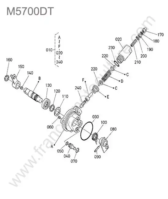 Soupape embrayage prise force KUBOTA M5700