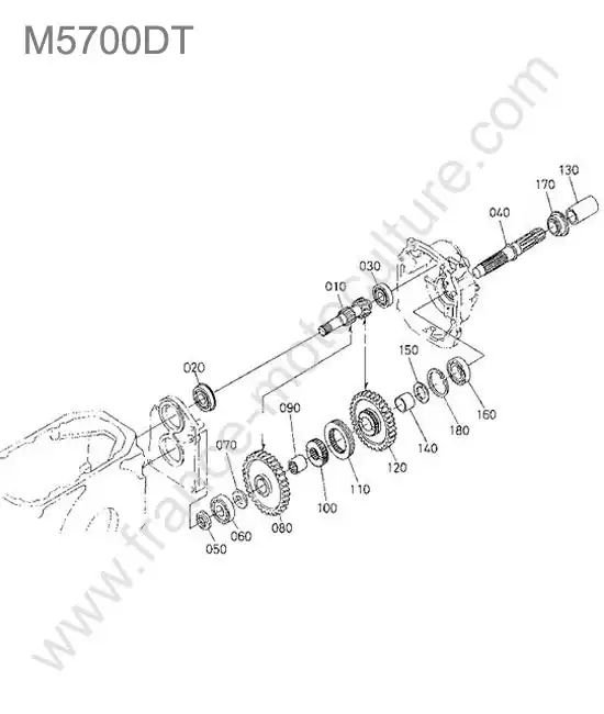 Arbre sortie prise force KUBOTA M5700