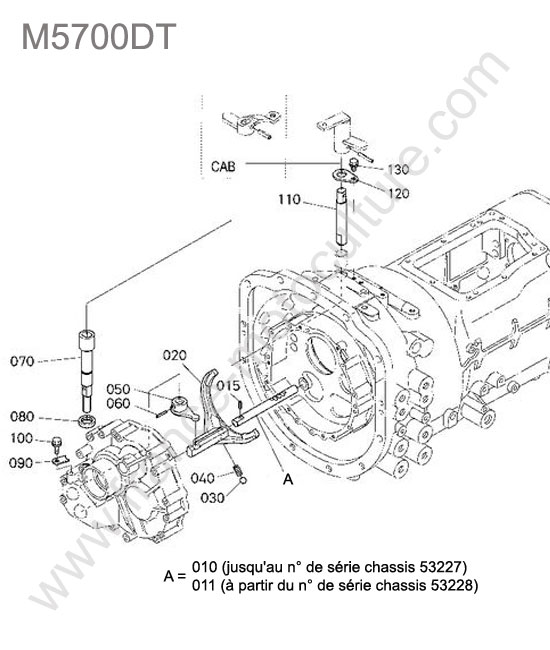 Fourchette inverseur KUBOTA M5700