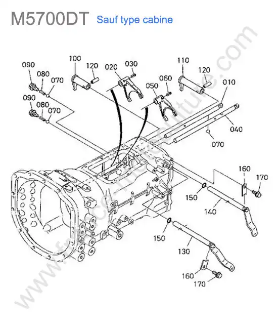 Fourchette changement vitesses KUBOTA M5700