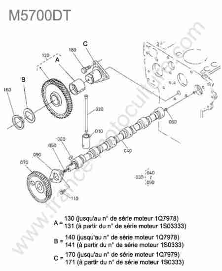 KUBOTA - M5700 : Arbre cames