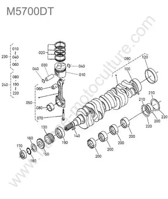 Pistons / vilebrequin KUBOTA M5700