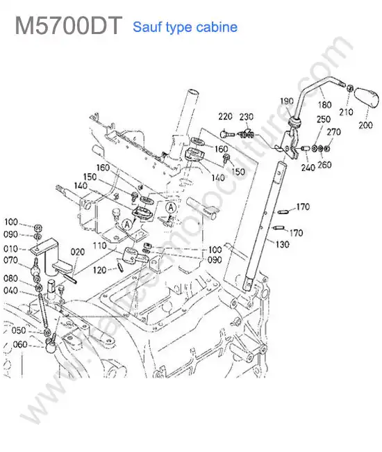 Levier inverseur KUBOTA M5700