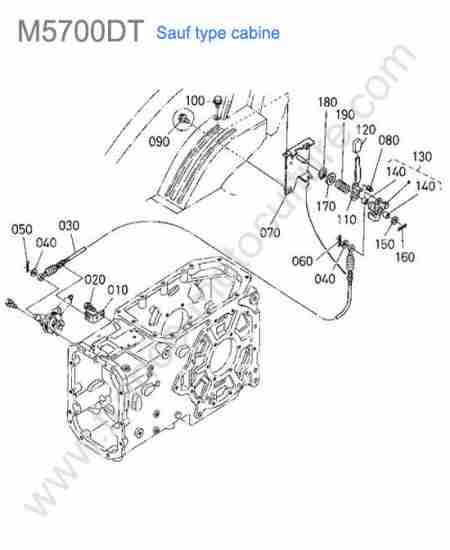 KUBOTA - M5700 : Levier embrayage prise force