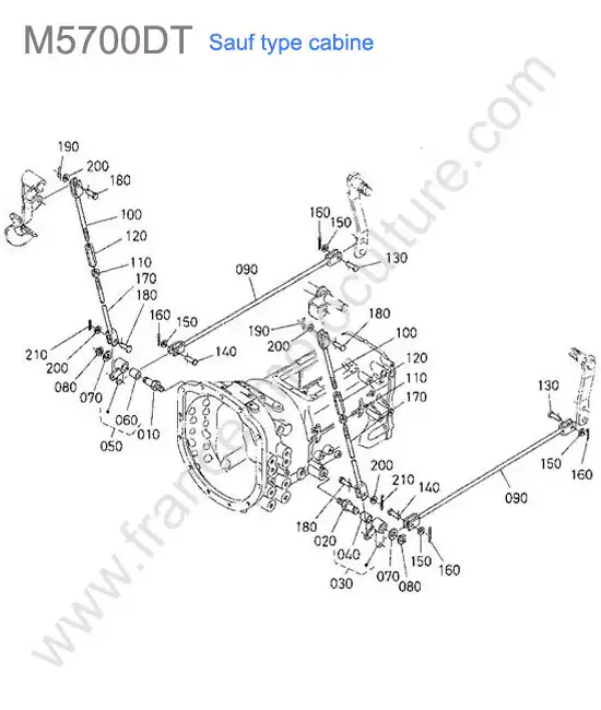 Commandes freins KUBOTA M5700
