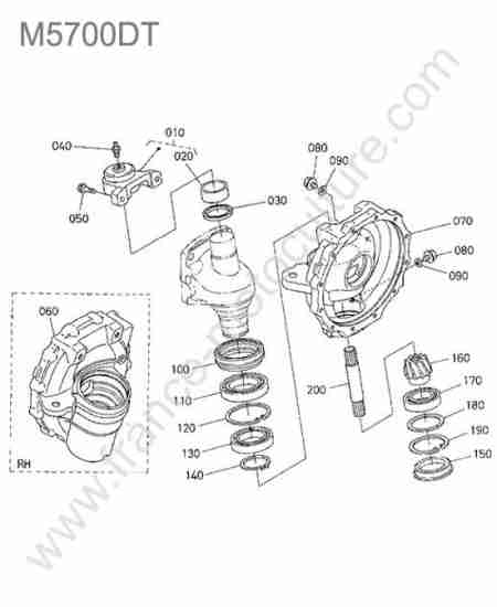 KUBOTA - M5700 : Carter reducteur avant