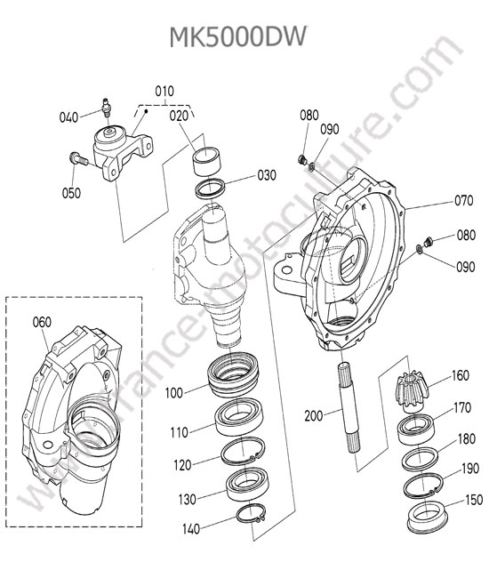 Carter reducteur avant KUBOTA MK5000