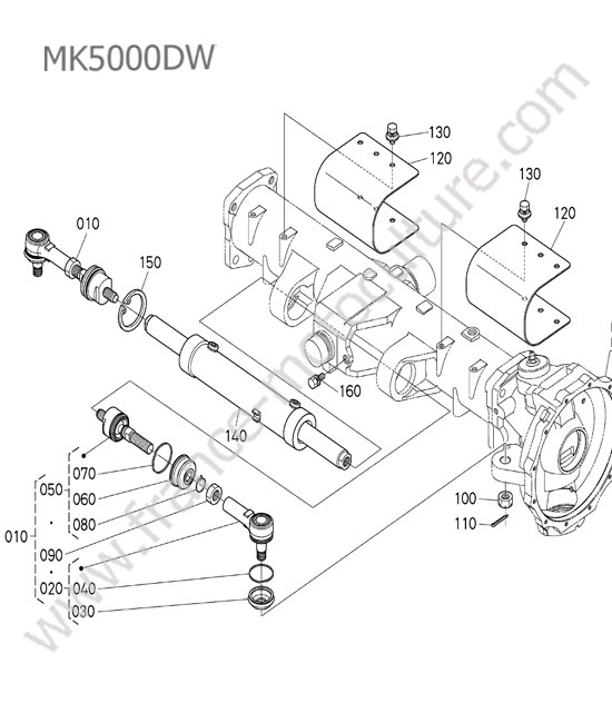 Verin direction / rotule direction KUBOTA MK5000