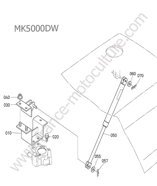Amortisseur capot KUBOTA MK5000