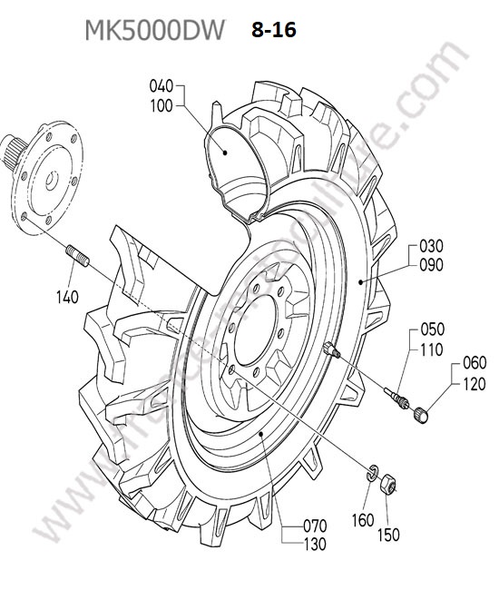 Roue avant 8-16 KUBOTA MK5000