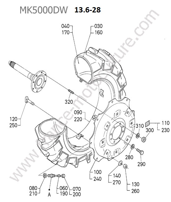 Roue arriere 13.6-28 KUBOTA MK5000