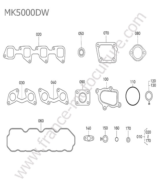Pochette joints superieurs KUBOTA MK5000