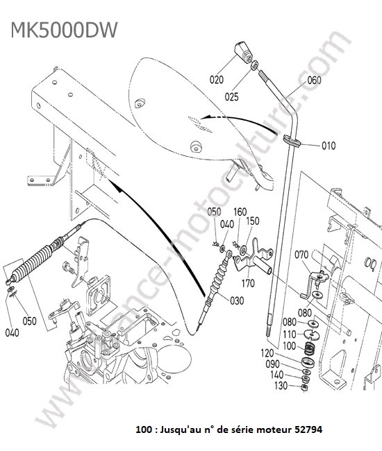 Levier accelerateur KUBOTA MK5000