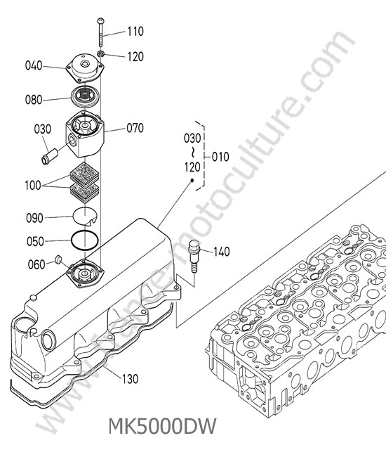 Couvre culasse KUBOTA MK5000