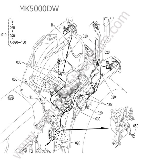Faisceau electrique arriere KUBOTA MK5000