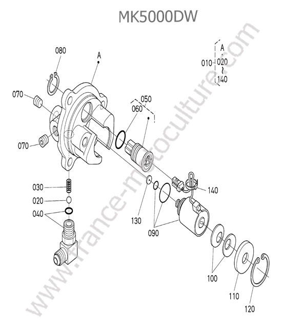 Soupape embrayage pto - details KUBOTA MK5000