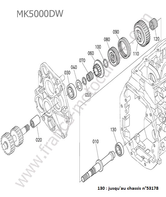Arbre changement gamme KUBOTA MK5000