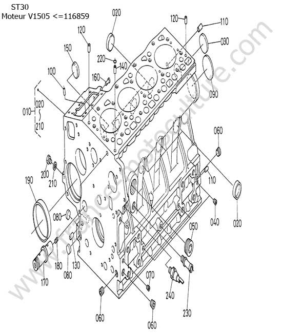 Bloc moteur (avant 116859) KUBOTA ST30
