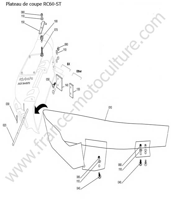 Detail goulotte KUBOTA ST30