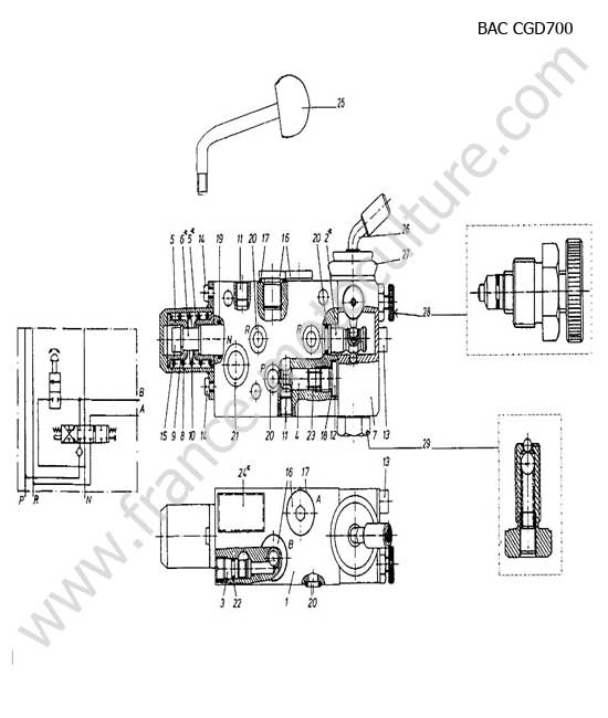 Hydraulique bac GCD700 KUBOTA ST30