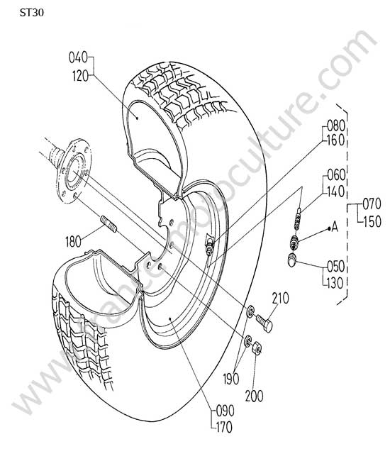 Roue arrière 13.6-16 KUBOTA ST30
