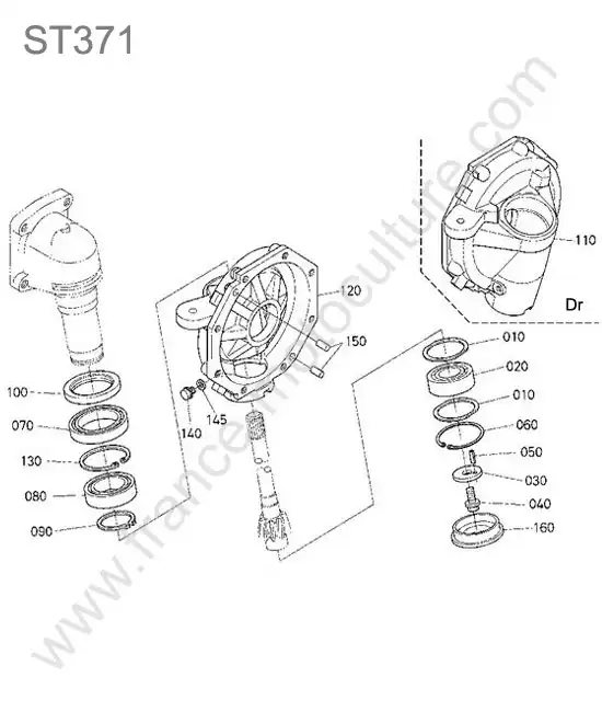 Carter reducteur avant KUBOTA ST371