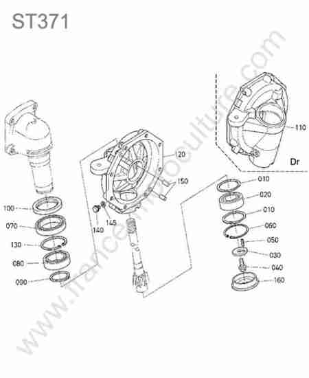 KUBOTA - ST371 : Carter reducteur avant