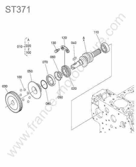 KUBOTA - ST371 : Arbre pompe injection