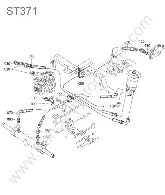 Circuit hydraulique direction KUBOTA ST371