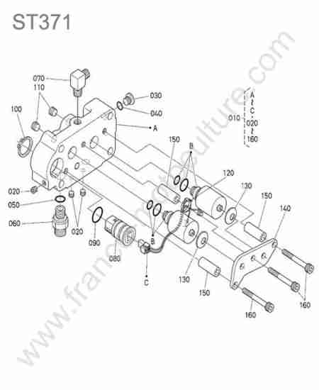 KUBOTA - ST371 : Electrovanne valve demi tour