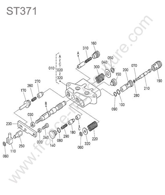 Distributeur relevage-composants KUBOTA ST371