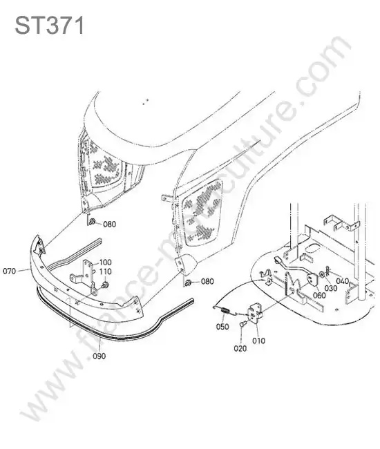 Fermeture capot KUBOTA ST371