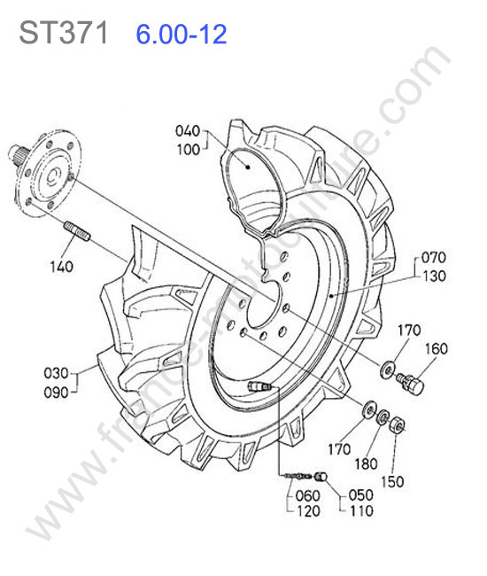 Roue avant 6.00-12 KUBOTA ST371