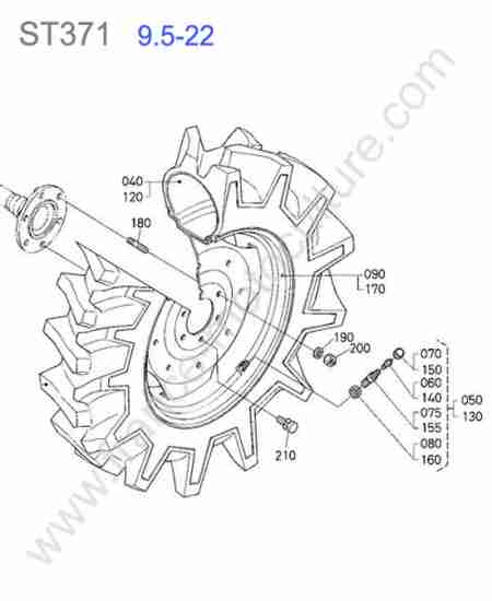 KUBOTA - ST371 : Roue arriere 9.5-22