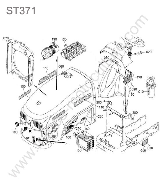 Etiquettes avant KUBOTA ST371